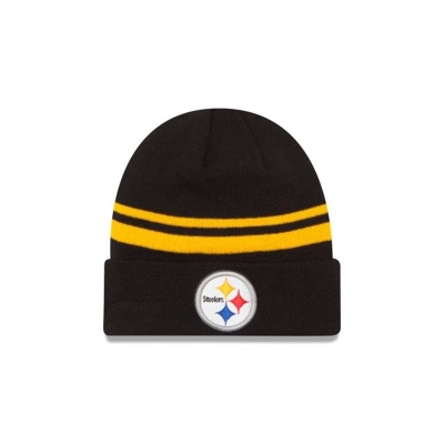 Black Pittsburgh Steelers Hat - New Era NFL Cuff Knit Beanie USA7531204